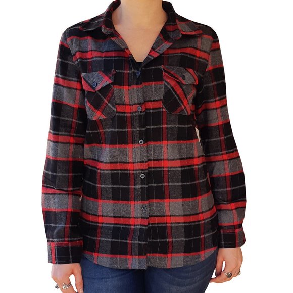 Red and Black Women's Flannel - Picture 1 of 5